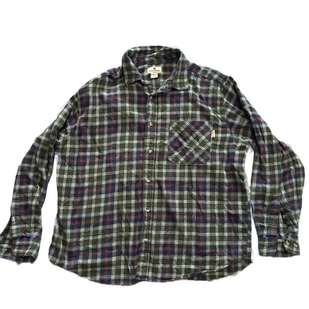 Woolrich Men's Casual Plaid Shirt - Green, Blue, Red XXL
